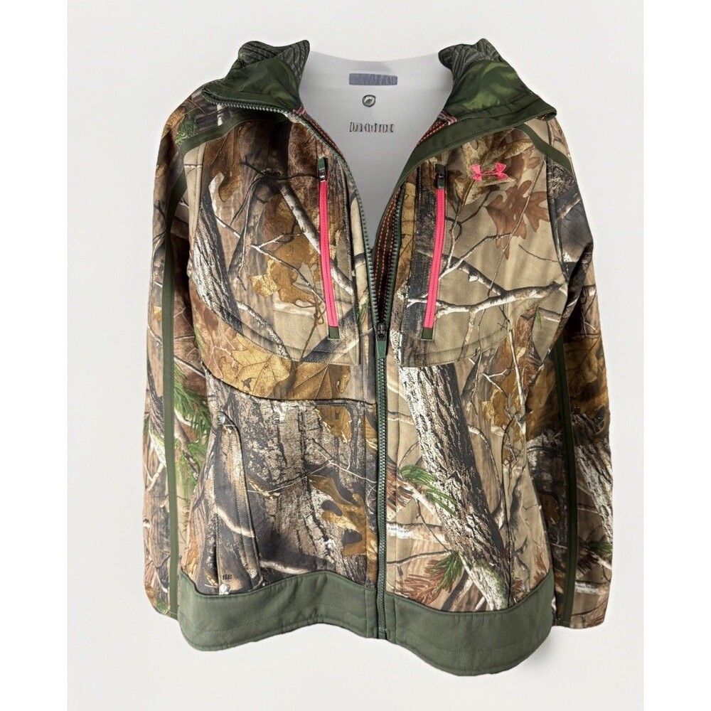 Under Armour Women's Real Tree Hunting Jacket Scent Control Pink Accent Medium